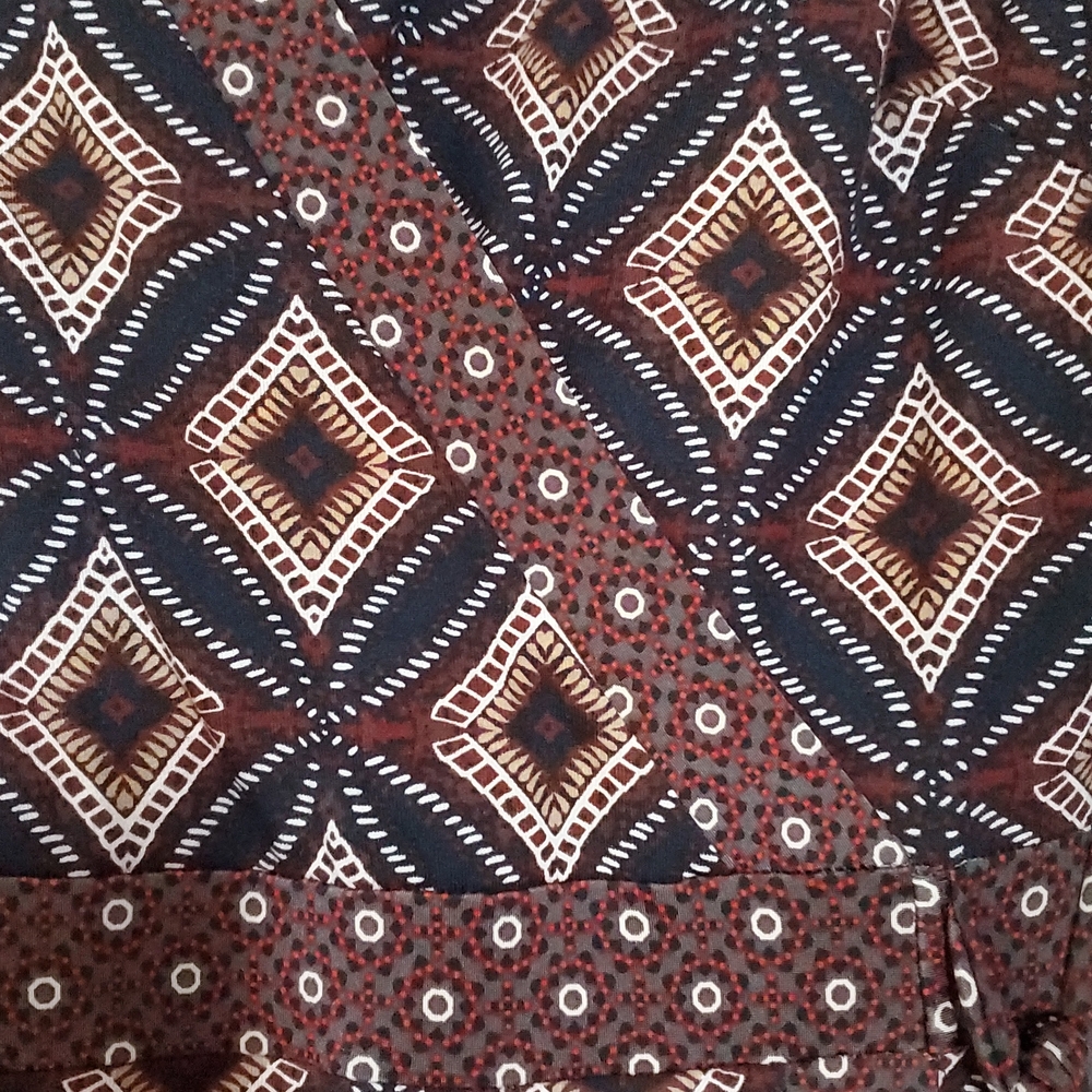 Stitch Fix Gilli Long-Sleeve Geometric Wrap Midi Dress, L, 10-12, NWT - Picture 2 of 3